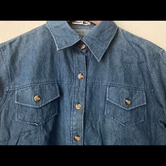 SOLD Button Front Denim Blouse - Picture 2 of 2